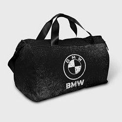 Сумки спортивные BMW с потертостями на темном фоне, цвет: 3D-принт