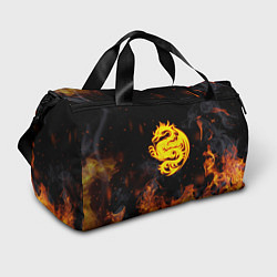 Спортивная сумка Огнедышащий дракон и пламя