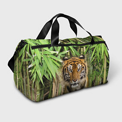 Сумки спортивные Матёрый тигр в зарослях бамбука, цвет: 3D-принт