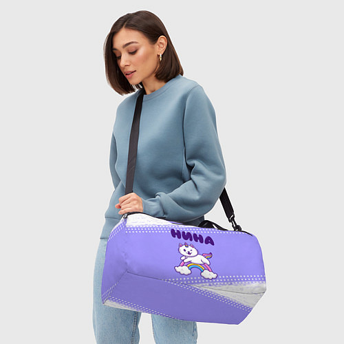 Спортивная сумка Нина кошка единорожка / 3D-принт – фото 4