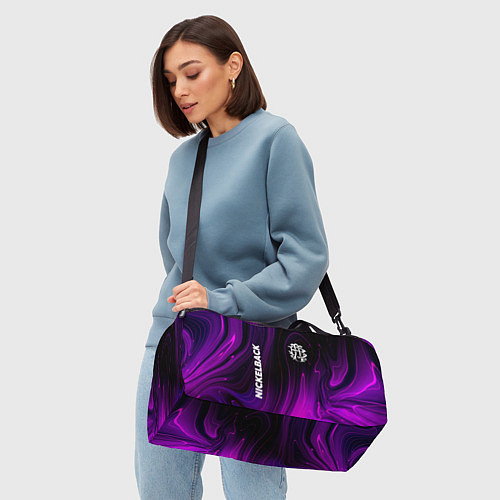 Спортивная сумка Nickelback violet plasma / 3D-принт – фото 4