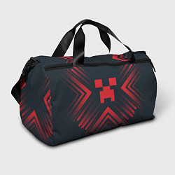 Сумки спортивные Красный символ Minecraft на темном фоне со стрелка, цвет: 3D-принт
