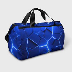 Спортивная сумка Синие неоновые геометрические плиты