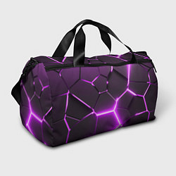 Спортивная сумка Фиолетовые неоновые геометрические плиты