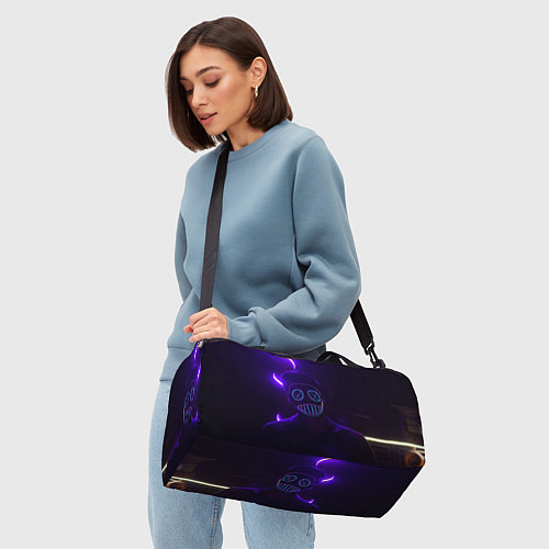 Спортивная сумка Неоновый анонимус во тьме / 3D-принт – фото 4