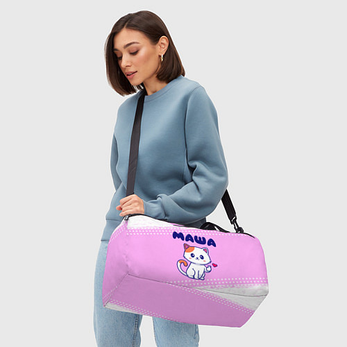 Спортивная сумка Маша кошечка с сердечком / 3D-принт – фото 4