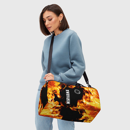 Спортивная сумка Nirvana и пылающий огонь / 3D-принт – фото 4