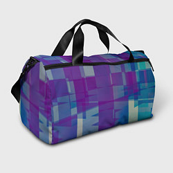Спортивная сумка Геометрические объёмные фиолетовые кубы