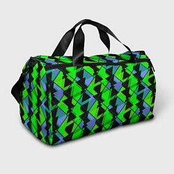 Спортивная сумка Абстрактные узор из геометрических фигур в зеленых