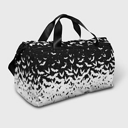 Спортивная сумка Black and white bat pattern
