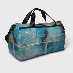 Спортивная сумка Абстрактный голубой фон, тени и краски