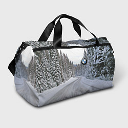 Спортивная сумка BMW - зимняя дорога через лес