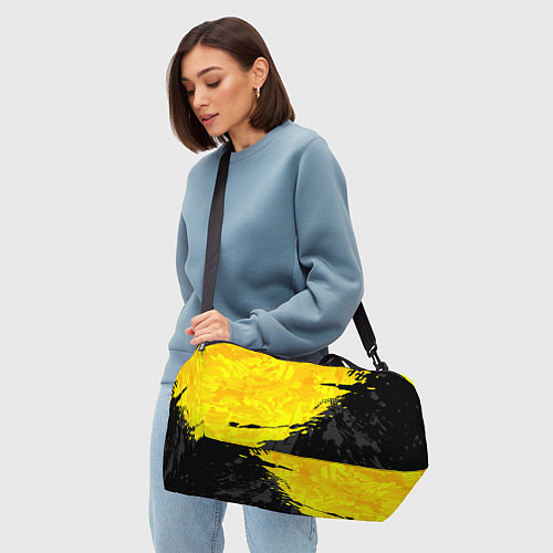 Спортивная сумка Black and yellow / 3D-принт – фото 4