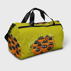 Спортивная сумка Хэллоуин - коты в тыквах