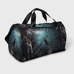Спортивная сумка Halloween - паутина на фоне мрачного неба