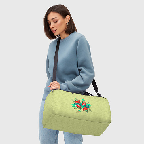 Спортивная сумка Happy Mothers Day - букет / 3D-принт – фото 4