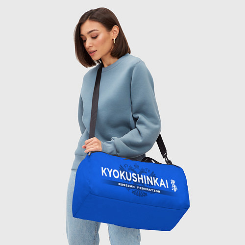 Спортивная сумка Киокушинкай карате - на синем фоне / 3D-принт – фото 4