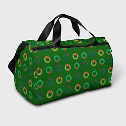 Спортивная сумка Зеленые рождественские венки омелы