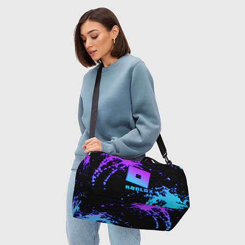 Спортивная сумка Roblox logo neon gradient / 3D-принт – фото 4