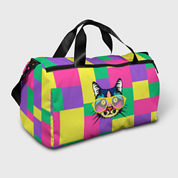 Спортивная сумка Кот в стиле поп-арт