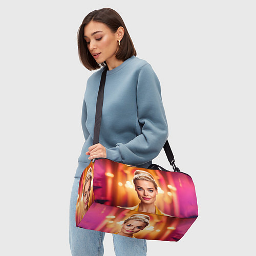 Спортивная сумка Нейросеть - Барби Марго Робби / 3D-принт – фото 4