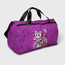 Спортивная сумка Зеленоглазый котенок в цветах