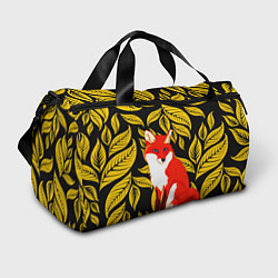 Спортивная сумка Лиса на фоне жёлтых листьев