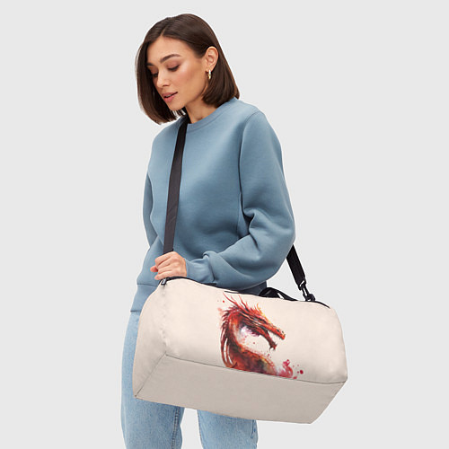 Спортивная сумка Живописный красный дракон / 3D-принт – фото 4