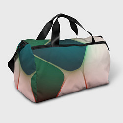 Спортивная сумка Абстрактные зелёные и розовые пластины