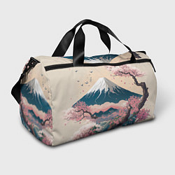 Спортивная сумка Японский пейзаж: цветение сакуры у горы Фудзияма