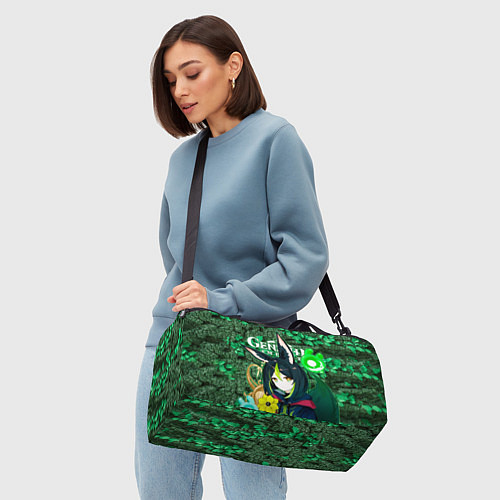 Спортивная сумка Тигнари на фоне листвы / 3D-принт – фото 4