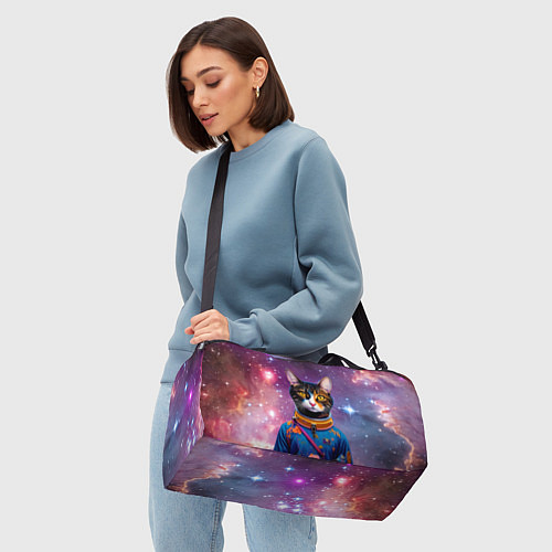 Спортивная сумка Кот бравый космонавт / 3D-принт – фото 4