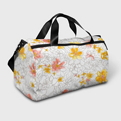 Спортивная сумка Нарисованный цветы - светлый