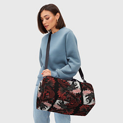 Сумки спортивные Красный Irezumi узор, цвет: 3D-принт — фото 2