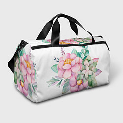Спортивная сумка Пастельные цветы - посередине