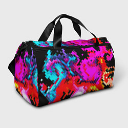 Сумки спортивные Pixel neon mosaic, цвет: 3D-принт