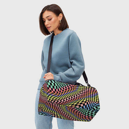 Спортивная сумка Colorful avant-garde chess pattern - fashion / 3D-принт – фото 4