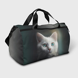 Спортивная сумка Милый белый кот с голубыми глазами