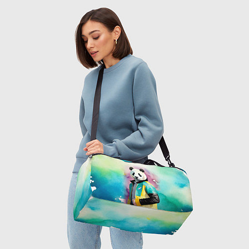 Спортивная сумка Прикольный панда в модной куртке / 3D-принт – фото 4