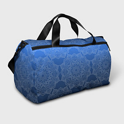 Спортивная сумка Мандала на градиенте синего цвета