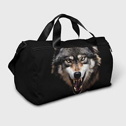 Спортивная сумка Агрессивный рычащий волк
