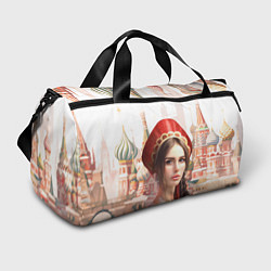 Спортивная сумка Девушка в кокошнике с косой - кремль