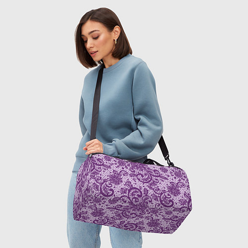 Спортивная сумка Фиолетовая фантазия / 3D-принт – фото 4