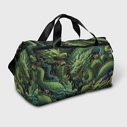 Спортивная сумка Зеленые драконы: арт нейросети