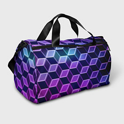 Сумки спортивные Неоновые кубы иллюзия, цвет: 3D-принт
