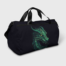 Спортивная сумка Голова зелёного дракона: арт нейросети