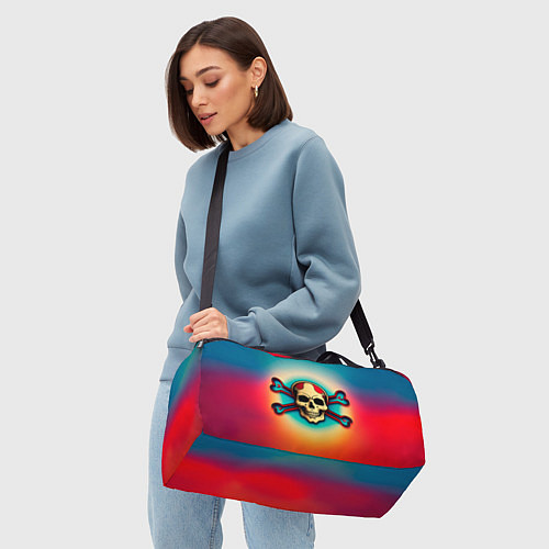 Спортивная сумка Красочный веселый роджер / 3D-принт – фото 4