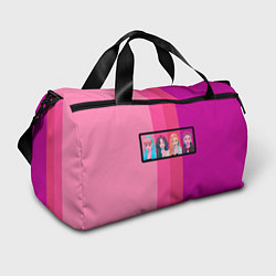 Спортивная сумка Группа Black pink на фоне оттенков розового