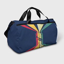 Спортивная сумка Труба в разноцветных полосах Jazz music