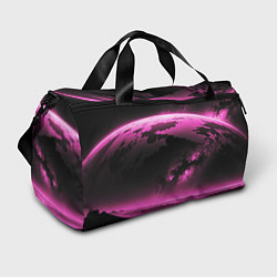 Спортивная сумка Сай фай пейзаж в черно розовых тонах